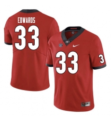 Men #33 Daijun Edwards Georgia Bulldogs College Football Jerseys Sale-Red