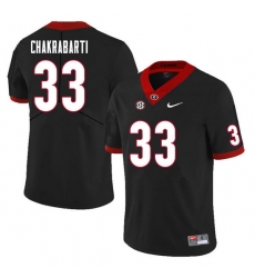 Men #33 Kaustov Chakrabarti Georgia Bulldogs College Football Jerseys Sale-Black