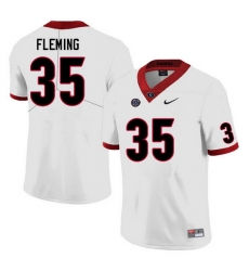 Men #35 Jacob Fleming Georgia Bulldogs College Football Jerseys Sale-White