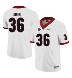 Men #36 Garrett Jones Georgia Bulldogs College Football Jerseys white