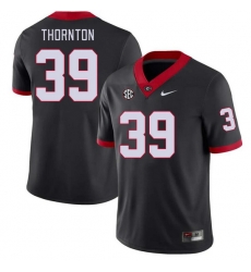 Men #39 Miles Thornton Georgia Bulldogs College Football Jerseys Stitched-Black