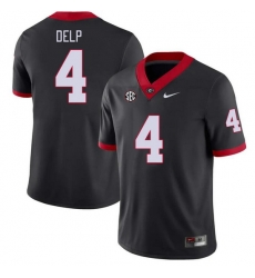 Men #4 Oscar Delp Georgia Bulldogs College Football Jerseys Stitched-Black