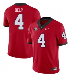 Men #4 Oscar Delp Georgia Bulldogs College Football Jerseys Stitched-Red