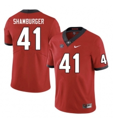 Men #41 Denton Shamburger Georgia Bulldogs College Football Jerseys Sale-Red