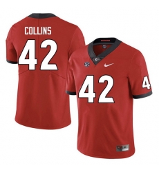 Men #42 Graham Collins Georgia Bulldogs College Football Jerseys Sale-Red Anniversary