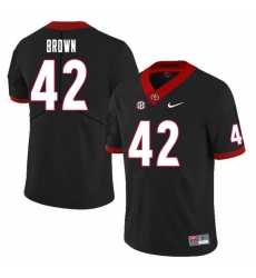 Men #42 Matthew Brown Georgia Bulldogs College Football Jerseys Sale-Black
