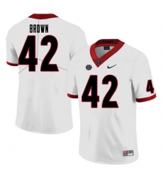 Men #42 Matthew Brown Georgia Bulldogs College Football Jerseys Sale-White