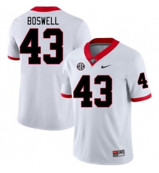 Men #43 James Boswell Georgia Bulldogs College Football Jerseys Stitched-White