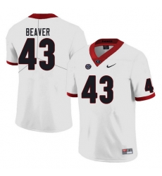 Men #43 Tyler Beaver Georgia Bulldogs College Football Jerseys Sale-White