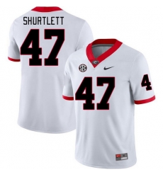 Men #47 Sam Shurtlett Georgia Bulldogs College Football Jerseys Stitched-White