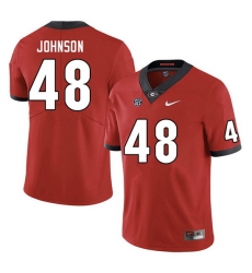 Men #48 Cooper Johnson Georgia Bulldogs College Football Jerseys Sale-Red