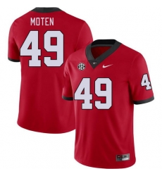 Men #49 Jamier Moten Georgia Bulldogs College Football Jerseys Stitched-Red