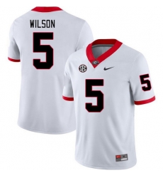 Men #5 Raylen Wilson Georgia Bulldogs College Football Jerseys Stitched-White
