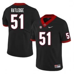 Men #51 Tate Ratledge Georgia Bulldogs College Football Jerseys Sale-Black