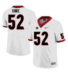 Men #52 Cameron Kinnie Georgia Bulldogs College Football Jerseys Sale-White