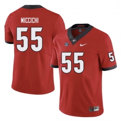 Men #55 Miles Miccichi Georgia Bulldogs College Football Jerseys Sale-red