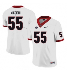 Men #55 Miles Miccichi Georgia Bulldogs College Football Jerseys Sale-white