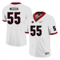 Men #55 Miles Miccichi Georgia Bulldogs College Football Jerseys Sale-white