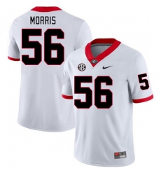 Men #56 Micah Morris Georgia Bulldogs College Football Jerseys Stitched-White