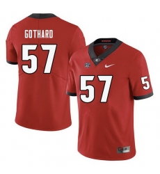 Men #57 Daniel Gothard Georgia Bulldogs College Football Jerseys-Red