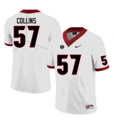 Men #57 Luke Collins Georgia Bulldogs College Football Jerseys Sale-White Anniversary