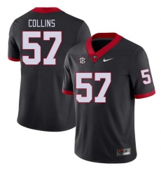 Men #57 Luke Collins Georgia Bulldogs College Football Jerseys Stitched-Black