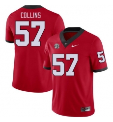 Men #57 Luke Collins Georgia Bulldogs College Football Jerseys Stitched-Red