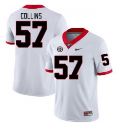 Men #57 Luke Collins Georgia Bulldogs College Football Jerseys Stitched-White