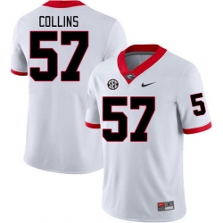 Men #57 Luke Collins Georgia Bulldogs College Football Jerseys Stitched-White