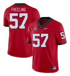 Men #57 Monroe Freeling Georgia Bulldogs College Football Jerseys Stitched-Red