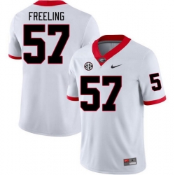 Men #57 Monroe Freeling Georgia Bulldogs College Football Jerseys Stitched-White