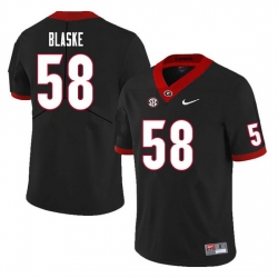 Men #58 Austin Blaske Georgia Bulldogs College Football Jerseys Sale-Black