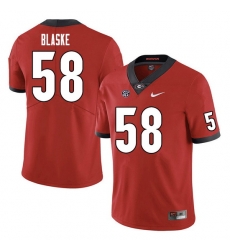 Men #58 Austin Blaske Georgia Bulldogs College Football Jerseys Sale-Red