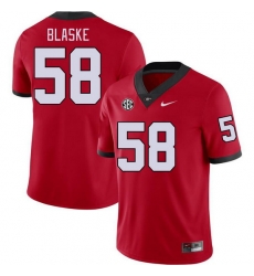 Men #58 Austin Blaske Georgia Bulldogs College Football Jerseys Stitched-Red