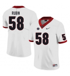 Men #58 Hayden Rubin Georgia Bulldogs College Football Jerseys Sale-White