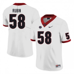 Men #58 Hayden Rubin Georgia Bulldogs College Football Jerseys Sale-White