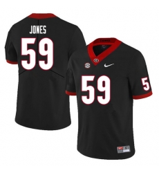 Men #59 Broderick Jones Georgia Bulldogs College Football Jerseys Sale-Black
