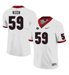Men #59 Steven Nixon Georgia Bulldogs College Football Jerseys Sale-White