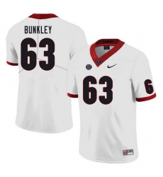 Men #63 Brandon Bunkley Georgia Bulldogs College Football Jerseys Sale-White