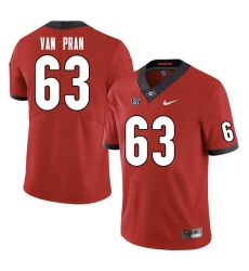Men #63 Sedrick Van Pran Georgia Bulldogs College Football Jerseys Sale-Red