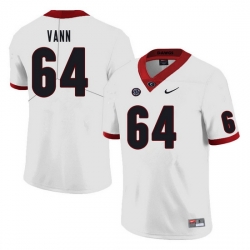 Men #64 David Vann Georgia Bulldogs College Football Jerseys Sale-White
