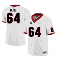 Men #64 Jacob Hood Georgia Bulldogs College Football Jerseys Sale-White Anniversary
