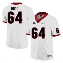 Men #64 Jacob Hood Georgia Bulldogs College Football Jerseys Sale-White Anniversary