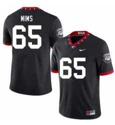 Men #65 Amarius Mims Georgia Bulldogs 100th Anniversary College Football Jerseys Sale-100th Black