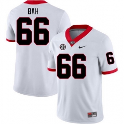 Men #66 Aliou Bah Georgia Bulldogs College Football Jerseys Stitched-White