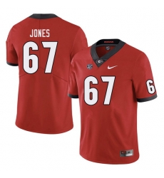 Men #67 Caleb Jones Georgia Bulldogs College Football Jerseys Sale-Red