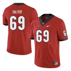 Men #69 Jamaree Salyer Georgia Bulldogs College Football Jerseys red