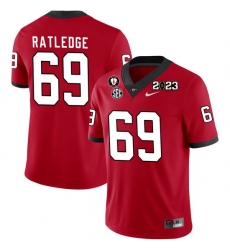 Men #69 Tate Ratledge Georgia Bulldogs 2022-23 CTP National Championship Football Jerseys