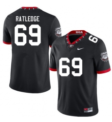 Men #69 Tate Ratledge Georgia Bulldogs College Football Jerseys Sale-100th Anniversary