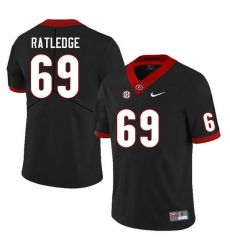 Men #69 Tate Ratledge Georgia Bulldogs College Football Jerseys Sale-Black